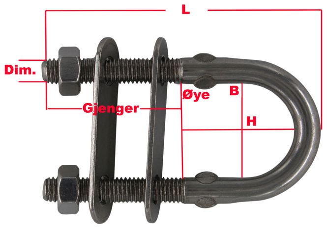 Hovedbilde U-bolt 12 x 150 mm