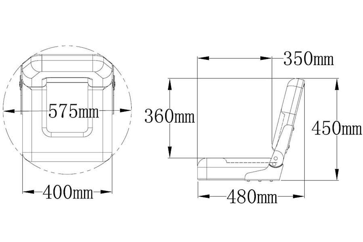 Båtstol S40 Standard mørkeblå/lysegrå