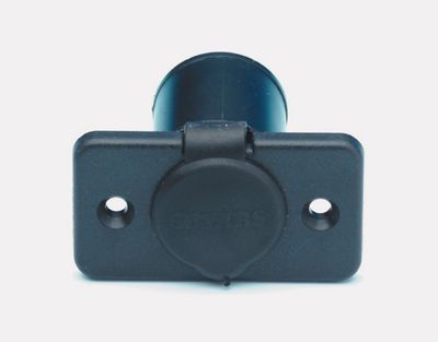 Strømuttak flushmontert firkantet, sort 12V